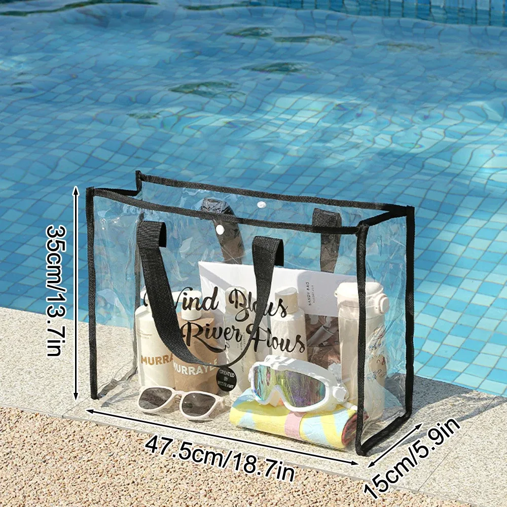 pochette cosmétique et sac de plage - sac de plage léger avec pochette pour téléphone, sac fourre-tout pliable et imperméable pour la plage, la piscine, les vacances