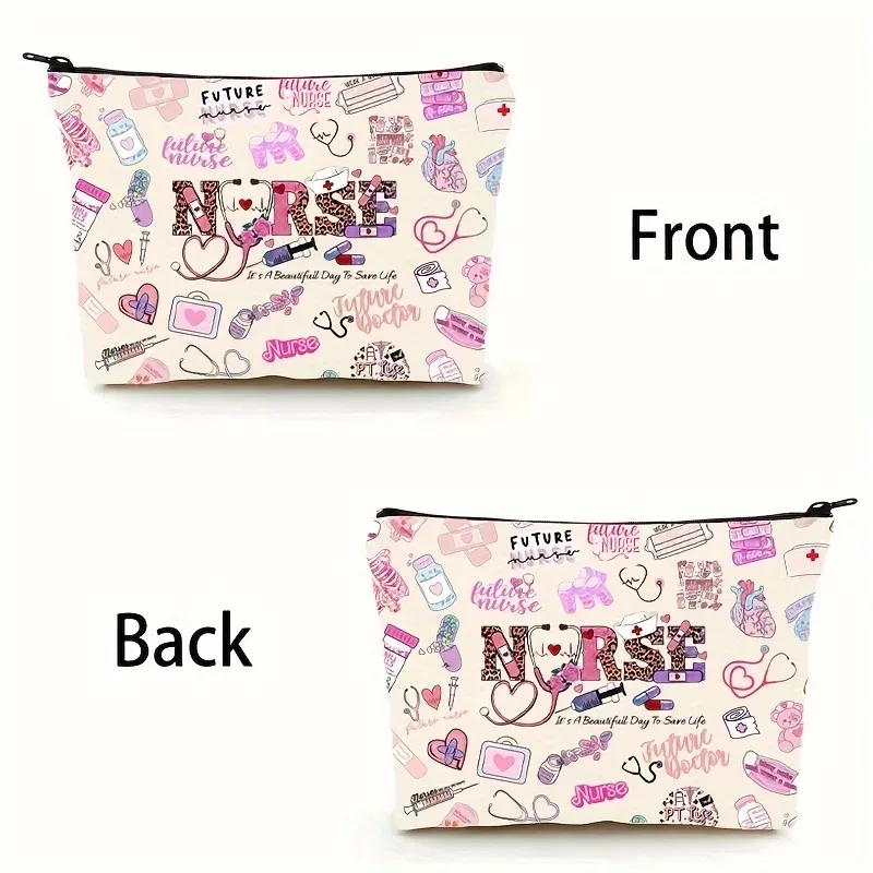 trousse polyester motif floral décontracté pliable extensible cosmétique maquillage voyage salle bain petit format
