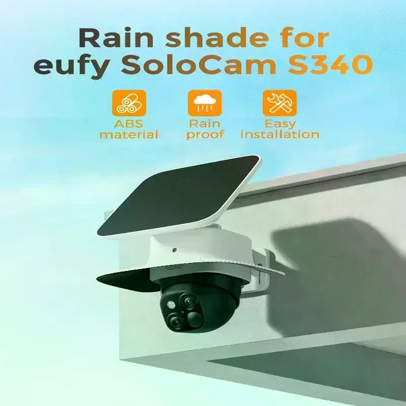 housse de protection contre les intempéries en abs pour eufy s340, protection contre la pluie et le soleil, housse de protection blanche pour caméra de sécurité