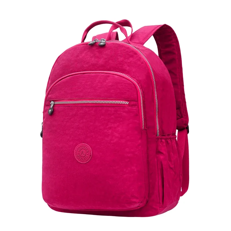 sac dos nylon gris anthracite compartiments poches latérales glissière accessoires pompon porte monnaie voyage école adolescente