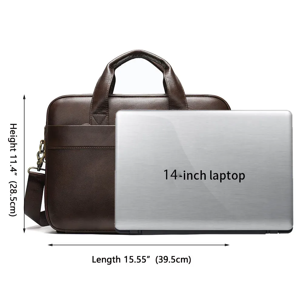 westal sac pour hommes en cuir véritable hommes porte-documents pour ordinateur portable 14 messager hommes sac en cuir portefeuille d'affaires pour document a4 7022