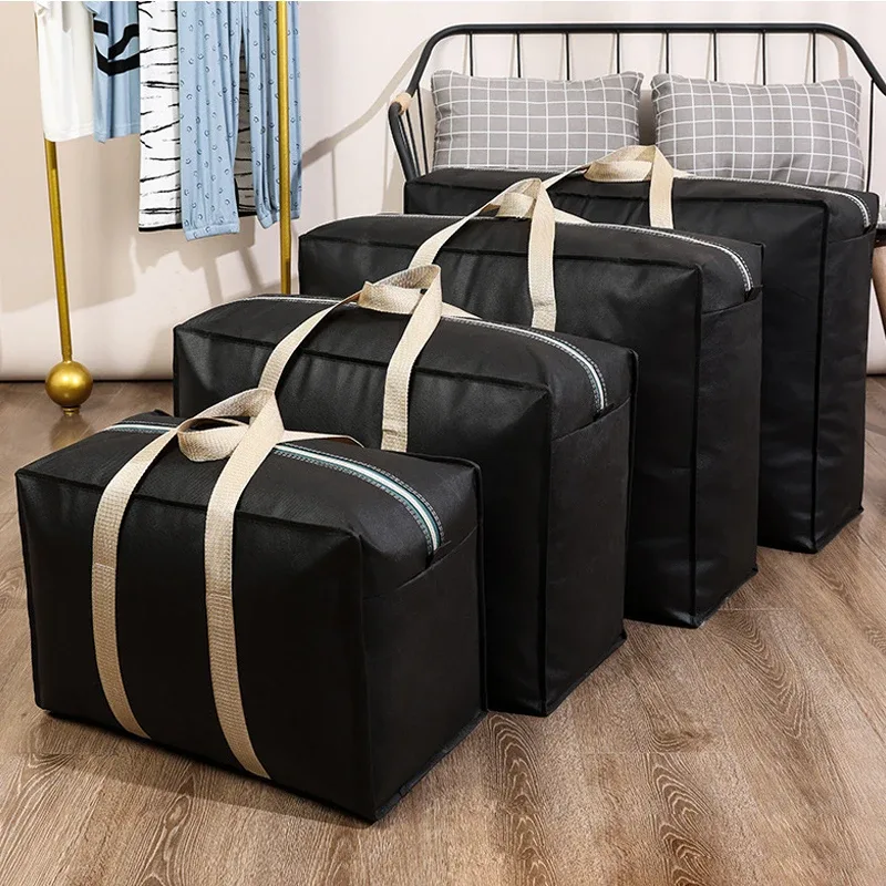 Sacs de rangement robustes en non-tissé, extra grands, pliables, pour déménagement, organisateur de placard pour vêtements, couvertures, résistants à l'humidité, avec fermeture éclair