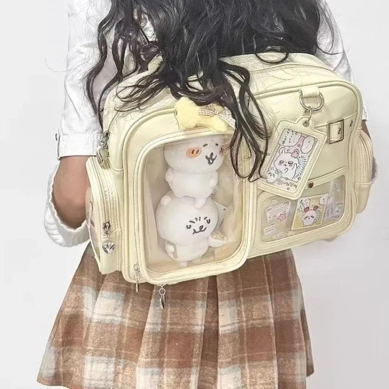 sac fourre-tout japonais, sac à bandoulière de concert à la mode, sac à dos pour étudiant, messager transparent multi-poches