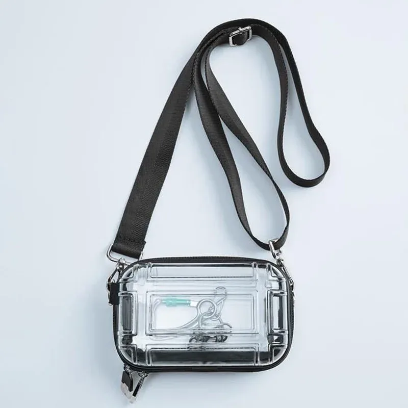 sac à bandoulière transparent pour femme, sac à cosmétiques, valise design, fermeture éclair, sacs de messager initiés, lavage, mini trousse de maquillage, nouveau