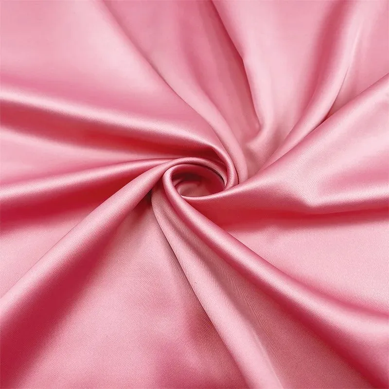 trousse toilette housse protection satin rose lisse ovale voyage cosmétique maquillage sac main organisateur