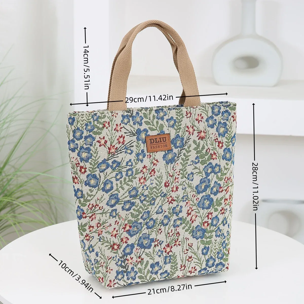 nouveau sac à main en tissu jacquard tricoté grande capacité, sac de rangement portable de type seau pour le travail, sac de sortie quotidien pour maman