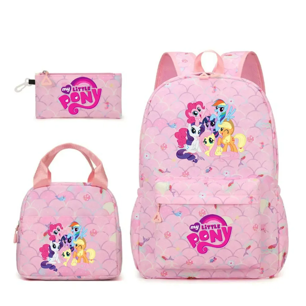 sac à dos my little pony, 3 pièces/ensembles, sac à dos de sport pour filles, sac à dos pour ordinateur portable, sac à dos de voyage pour adolescents, sac à livres pour étudiants et adolescents