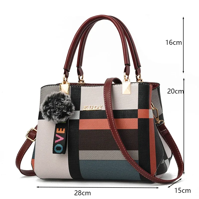 sac à main fourre-tout pour femme, sacoche en bandoulière en cuir pu, pochette décontractée de voyage, besace à épaule, accessoire de luxe à grande capacité