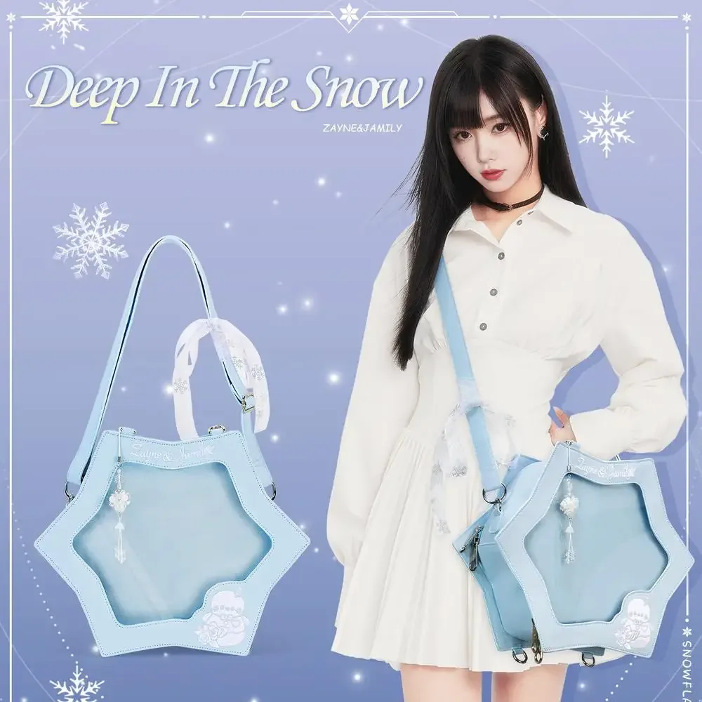 sac bandoulière transparent tendance y2k pour femme, style lolita, avec poche transparente, sac à main mignon pour affichage diy