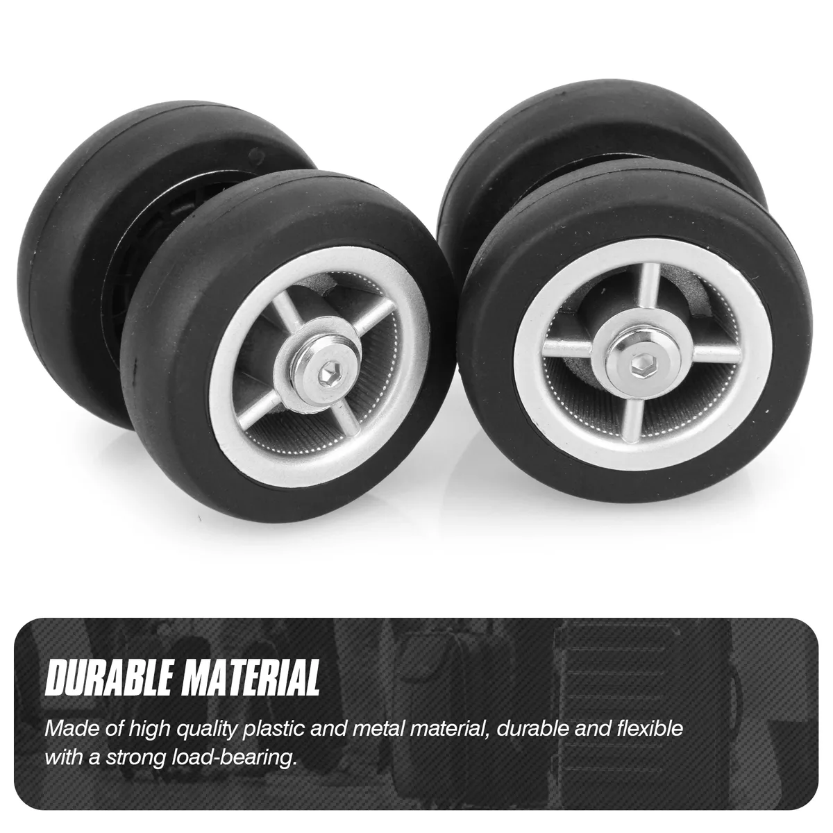 accessoires de roue de bagage noir, remplacement de chariot, pièces de valise à roulette unique, kit de réparation de roulette d'essieux de 47mm, 8 pièces