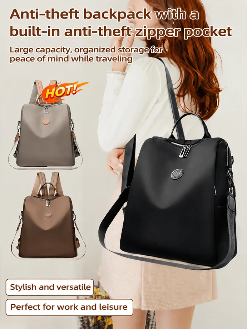 sac à dos en tissu oxford épaissi avec plusieurs modes de transport, grande capacité, compatible avec les chariots à bagages