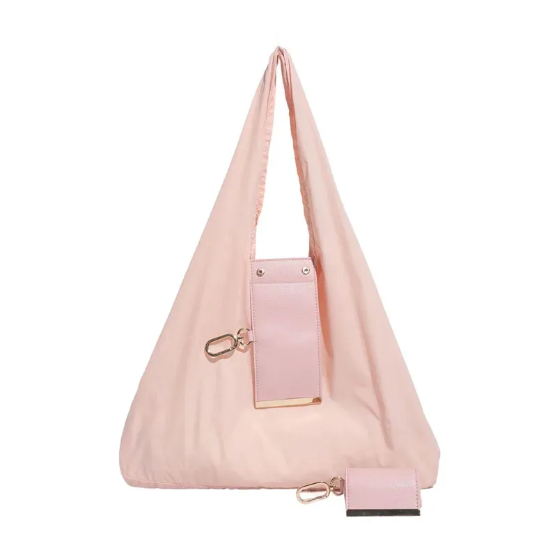 mini sac fourre-tout réutilisable avec porte-clés, léger, écologique, pliable, sac de courses grande capacité, porte-clés extensible, sac pour femme