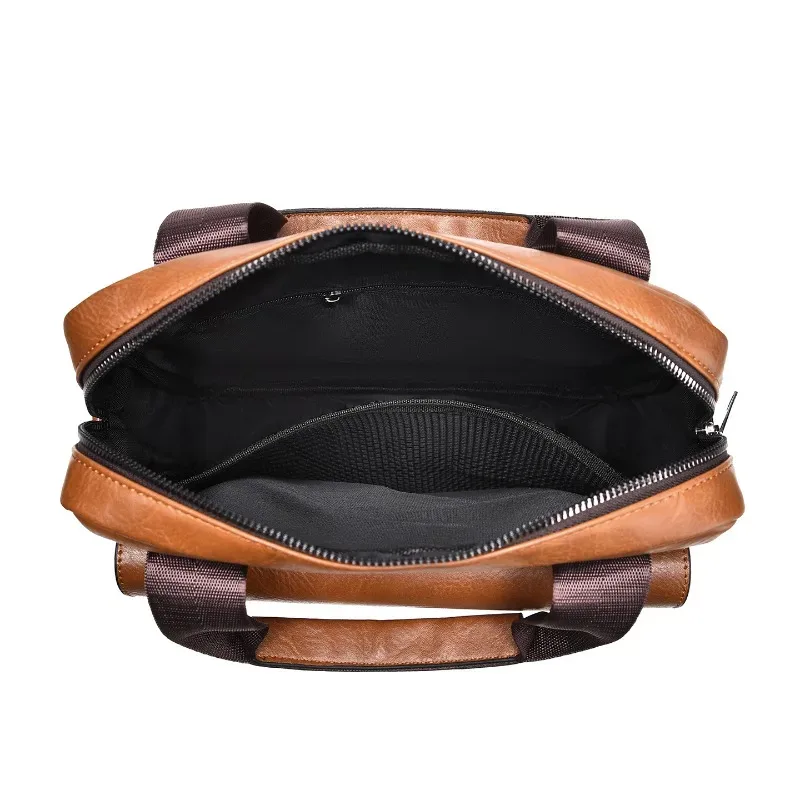 sac à bandoulière imperméable pour homme, en cuir pu, sacoche d'affaires pour ordinateur portable, grande capacité, sac pour ordinateur