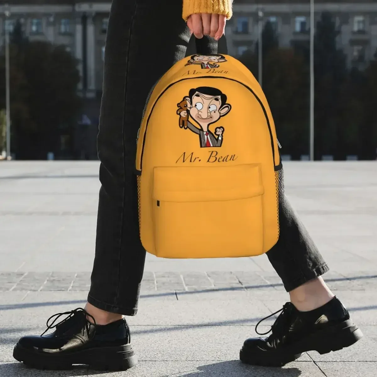 sac à dos de dessin animé mr. bean pour étudiants, garçons et filles, sac d'école pour enfants, sacs à bandoulière pour ordinateur pour hommes et femmes
