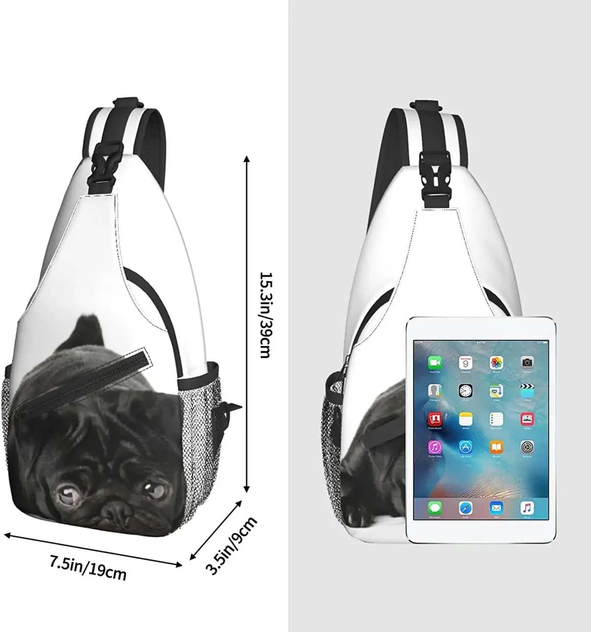 sac à bandoulière noir pdpdog pour hommes et femmes, sac à dos de poitrine, sac à dos de voyage, sac à bandoulière de randonnée, taille unique, initié
