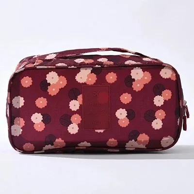 sac de rangement de voyage étanche multi-compartiments pour sous-vêtements, étui portable pour soutien-gorge et chaussettes, pochette de lingerie multi-imprimés pour femmes