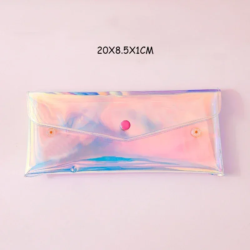 sac à cosmétiques transparent laser pour femmes, bricolage, crayon de maquillage transparent, organisateur de rangement, trousse de toilette de voyage, étui mignon, pochette à main