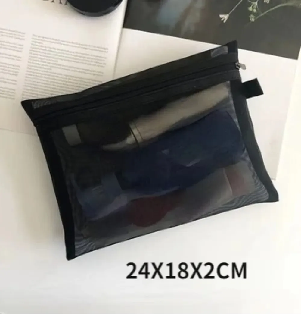 sac à cosmétiques en maille, rangement de voyage, sac de maquillage, organisateur, pochette de maquillage pour femme, portable, petite et grande trousse de toilette et de beauté