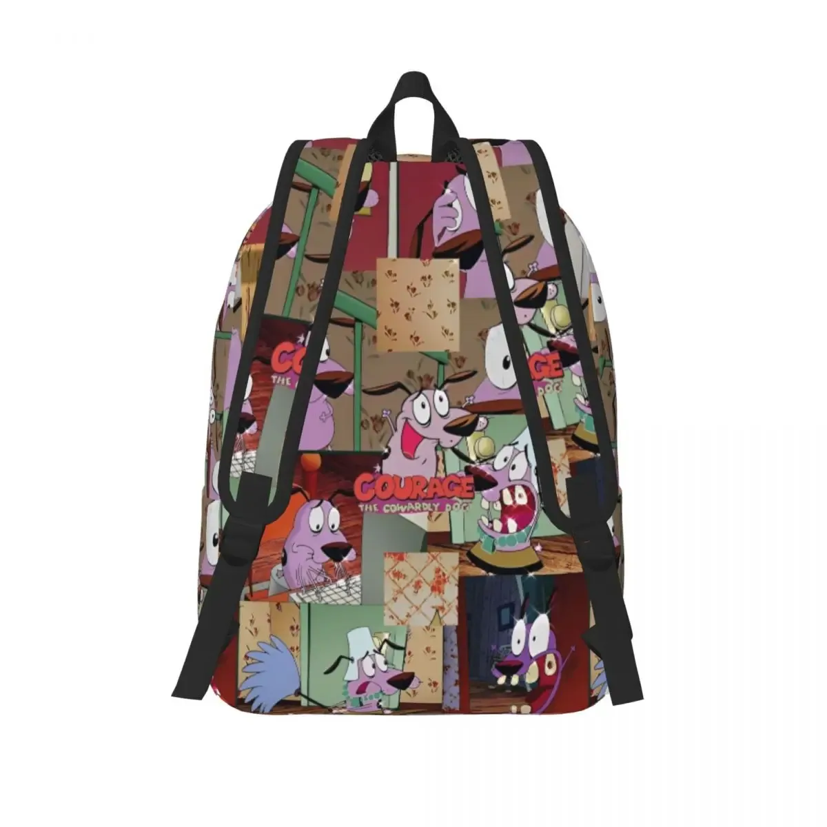 sac à dos drôle de dessin animé pour hommes et femmes, sac à dos en toile pour ordinateur portable, sac de voyage, sac de randonnée, sac à dos de comédie, chien lâche, c-courage, durable, lycée, mignon