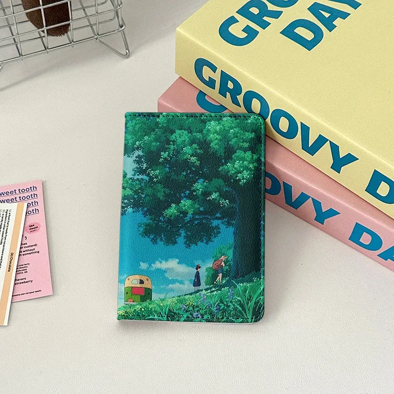 porte-passeport animé japonais, portefeuille de voyage, essentiels de voyage, porte-cartes de crédit pour billets d'avion pour femmes, étui de protection pour passeport