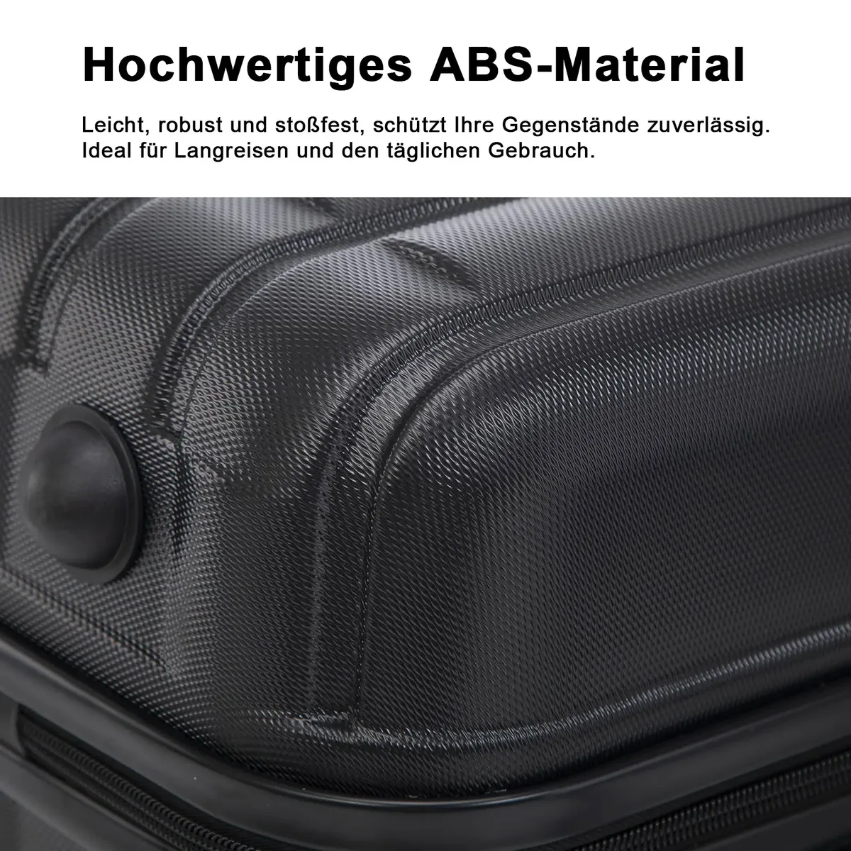 valise yonsly 20/24/28 pouces avec roulettes 360° °     valise trolley à coque rigide noire légère avec 4 roues, serrure à code, poche filet et poignée en caoutchouc pour les voyages d'affaires et les vacances