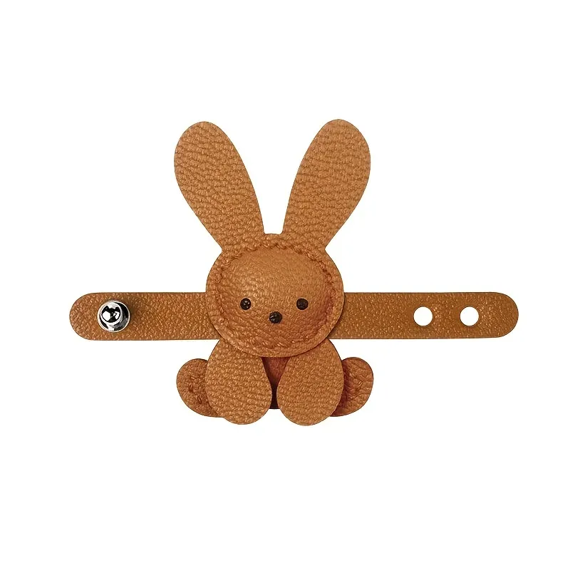 figurine lapin blanc simili cuir motif texturé poignée sac cintre sac léger accessoire voyage