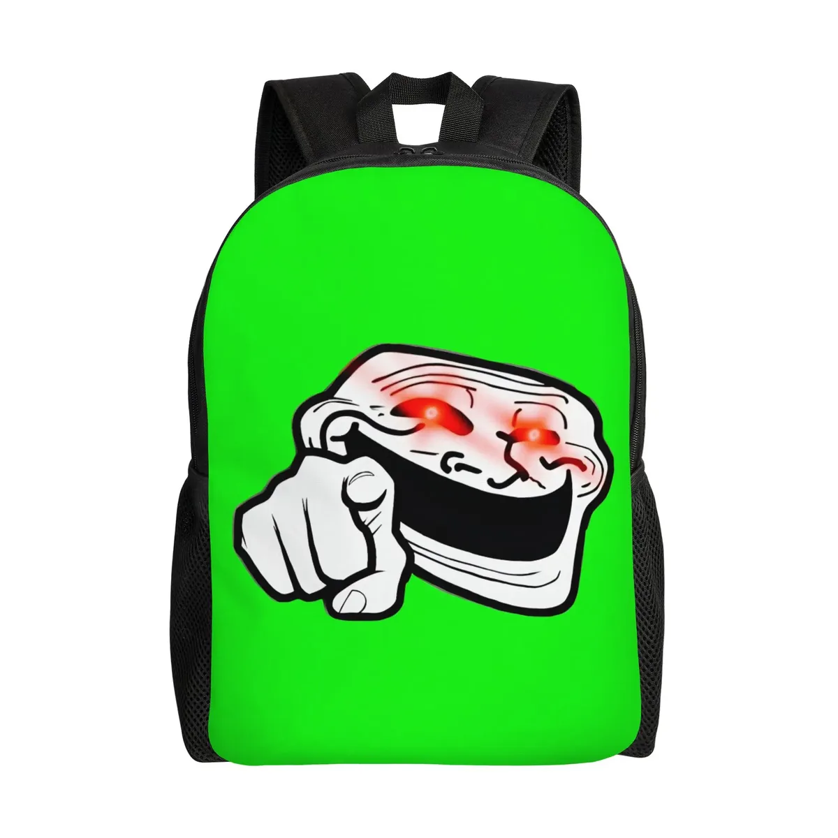 sac à dos personnalisé trollface amusant pour ordinateur portable, sac à dos basique pour femmes et hommes, sac à dos pour l'école, le collège, l'université, sac de dessin animé