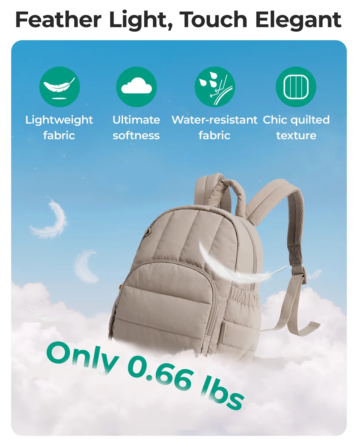 sac dos polyester beige motif quadrillé petit format voyage imperméable confortable transport journee usage quotidien