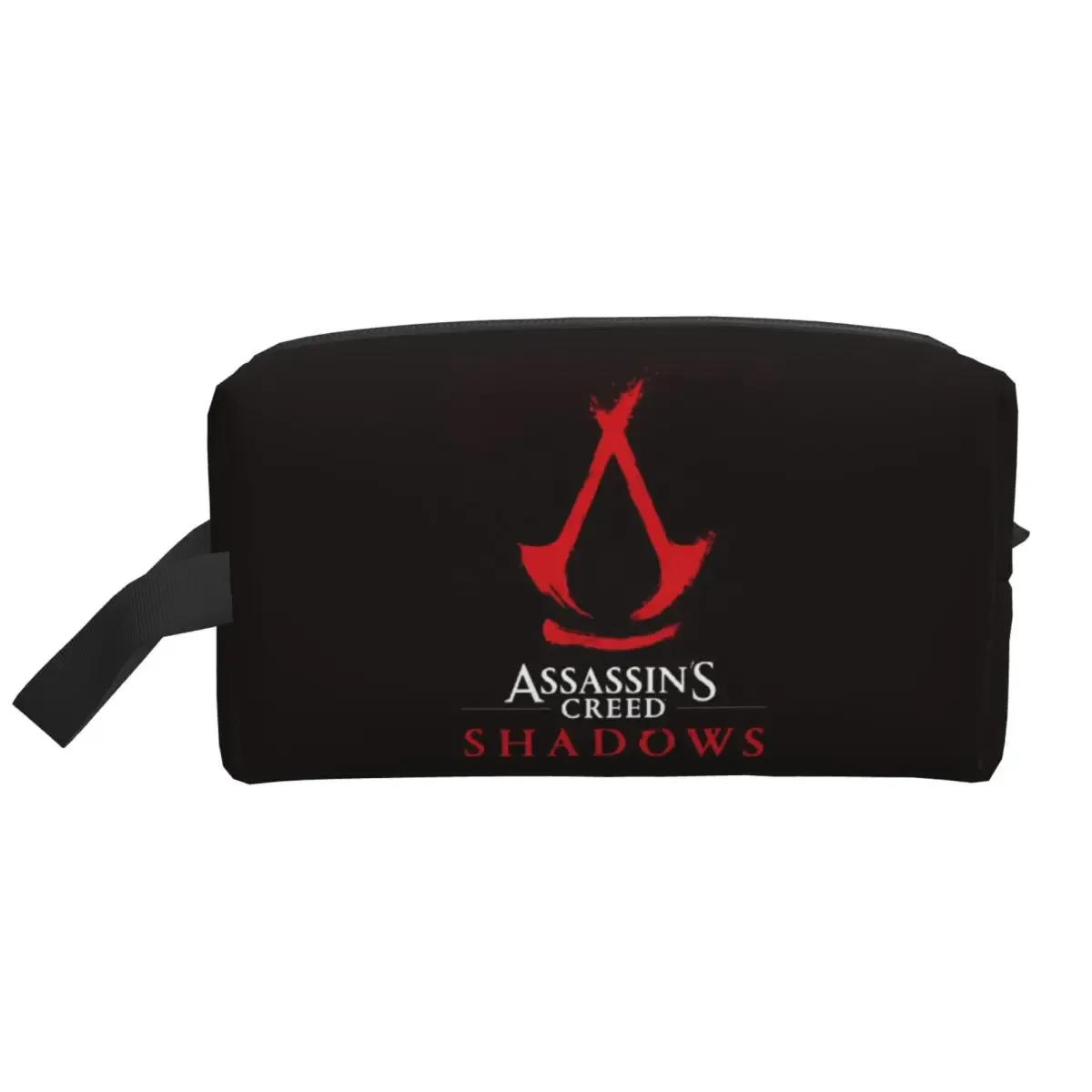 trousse polyester motif géométrique figure blanc rouge epée classique imperméable cosmétique voyage sacoche maquillage