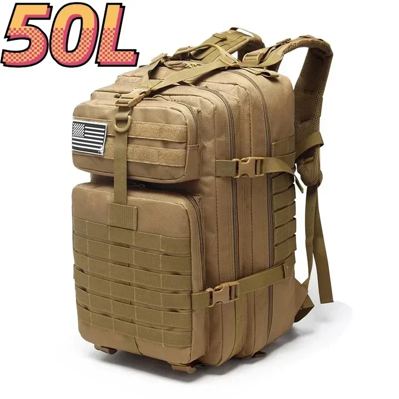 sac à dos tactique 30l/50l en nylon 1000d imperméable, pour trekking, pêche, chasse, camping, activités outdoor et randonnée