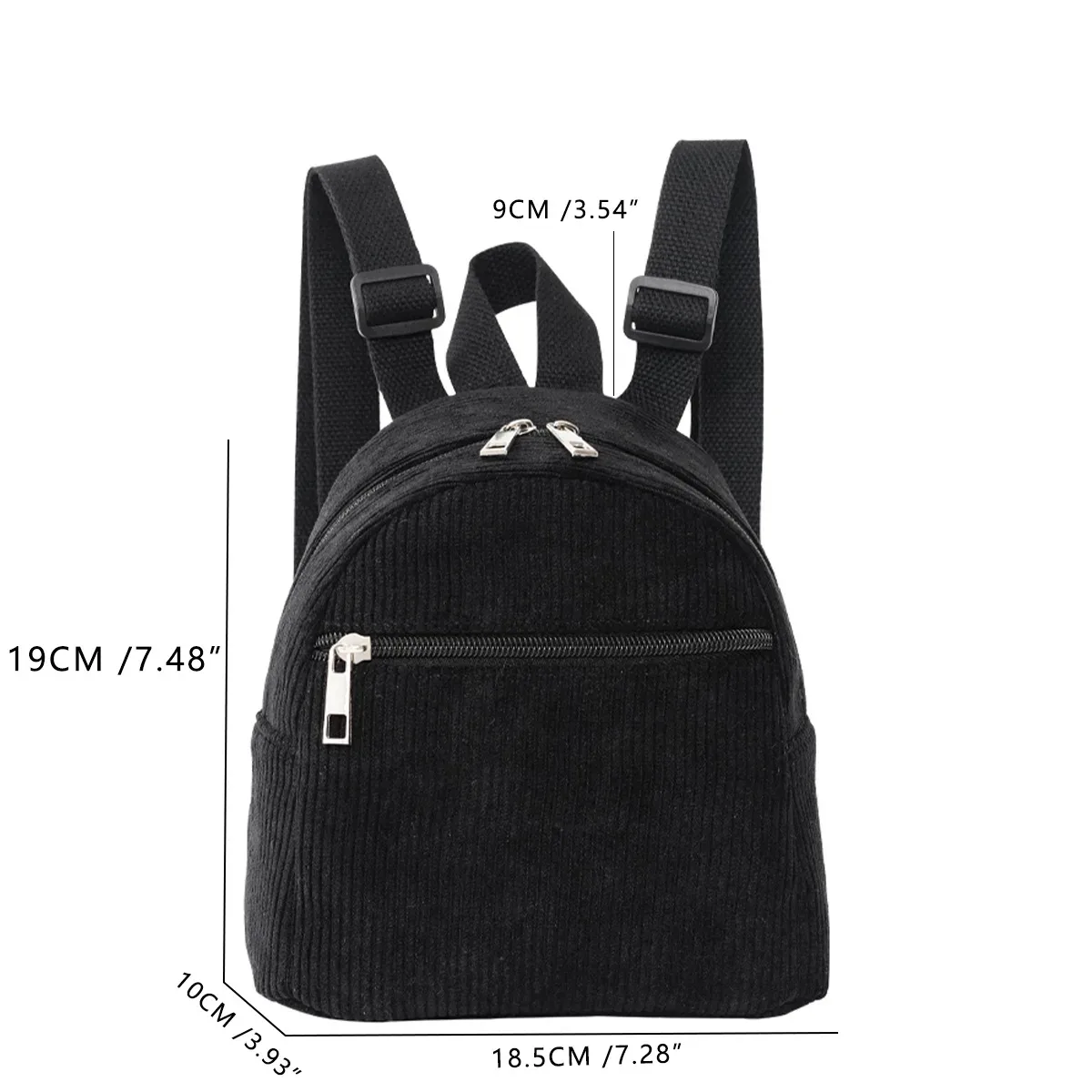 sac à dos en velours côtelé avec nom brodé personnalisé, solide, multicolore, simple, décontracté, léger, parfait pour les déplacements quotidiens, voyage essentia