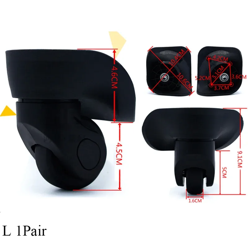 roue bagage caoutchouc noir silencieuse universelle remplacement poignée intégrée manœuvrable transport facile accessoire valise