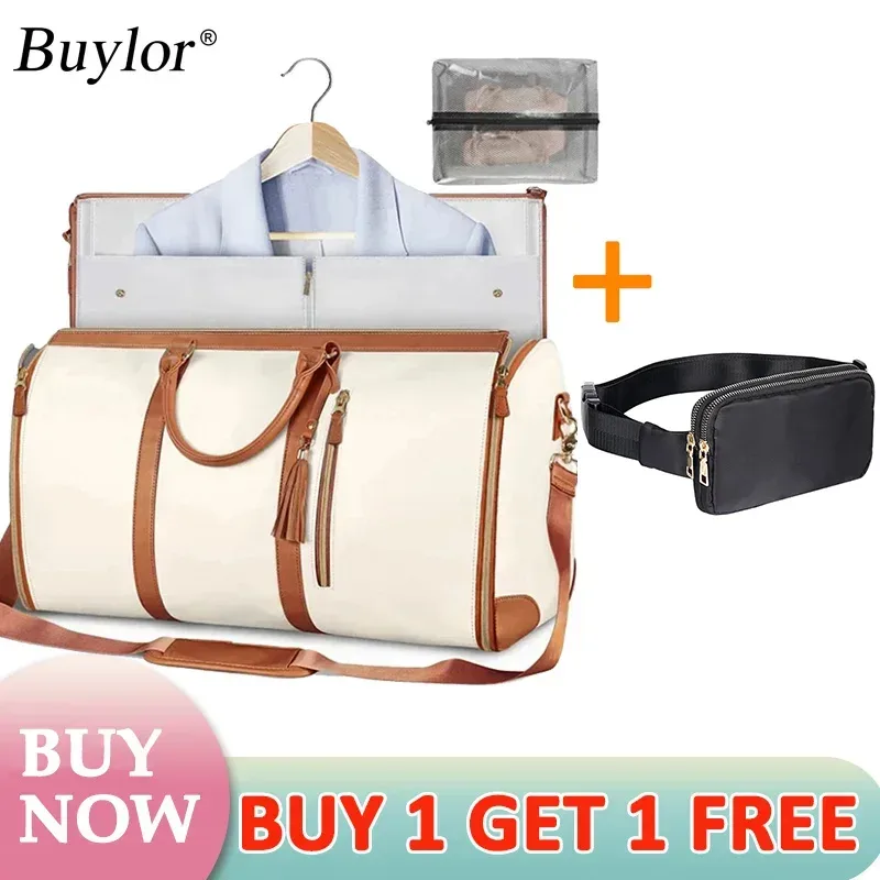 sac voyage polyester rose marron pliable extensible femelle polyvalent grande capacité résistant eau hand bagage fitness voyage suit storage