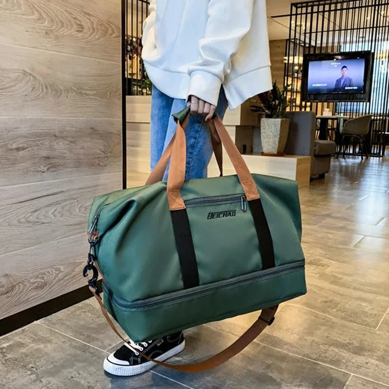 sac de voyage extensible pour femmes, sac à main de sport, sac de fitness, grande capacité, sac de week-end à bandoulière