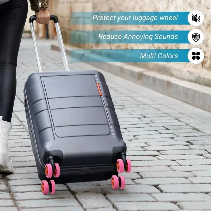 housse de protection pour roues de valise en silicone de couleur unie, pour la protection des bagages