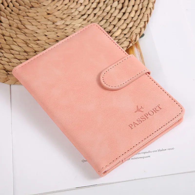 porte-passeport en cuir couvre étui étanche voyage carte de crédit portefeuille mignon passeport livre pour femmes/hommes boucle passeport couverture