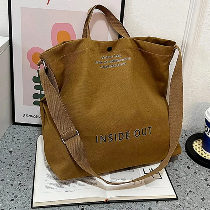 sac à bandoulière unisexe en toile japonaise simple, lavable, épais, grande capacité, pour étudiants, usage quotidien