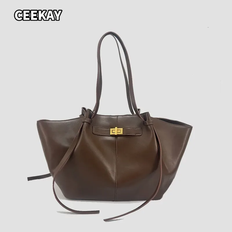sacs à bandoulière trapèze grande capacité pour femmes, sacs à main de créateur avec fermoir métallique, sacs fourre-tout en cuir pu de haute qualité pour le quotidien