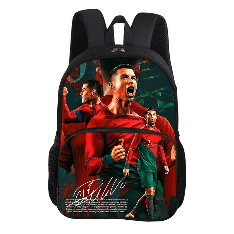 sac à dos ronaldo avec poche avant, sac d'école pour étudiants, star du football cr, sac de sport, sac de voyage, grande capacité