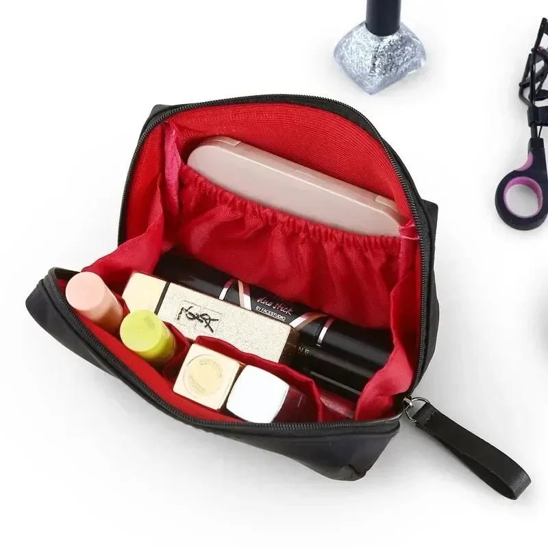 petit sac de toilette portable pour femmes, mini sac de maquillage coréen de couleur unie, grande capacité, pochette de rangement étanche, nouvelle collection 2024