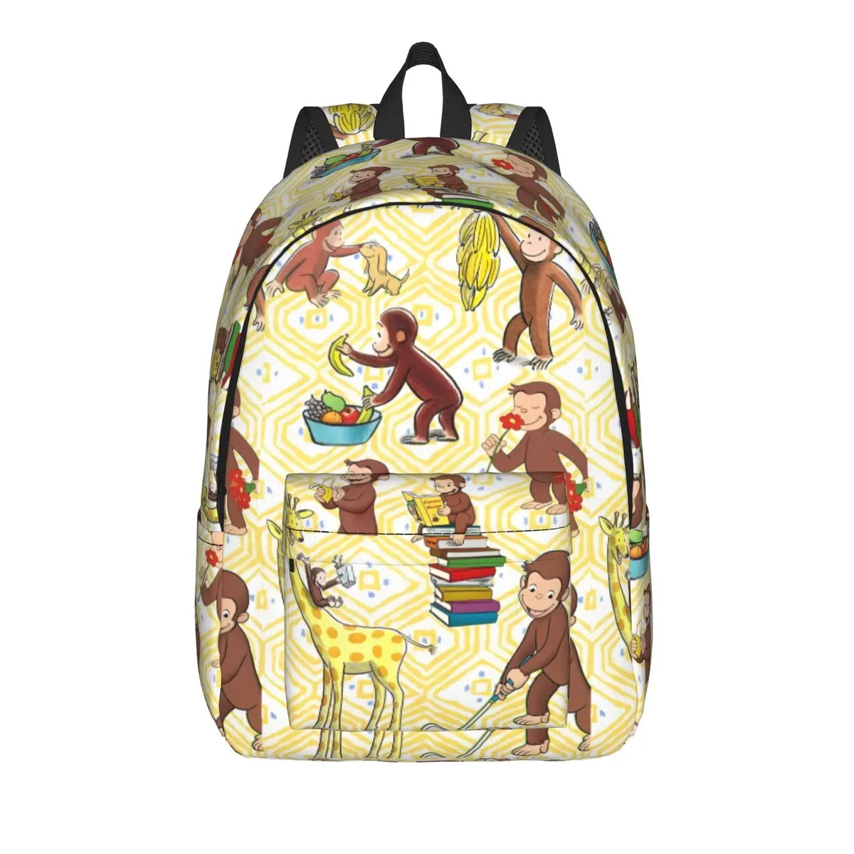 sac à dos curious george en toile pour hommes et femmes, sac à dos mignon pour étudiants, randonnée, voyage, collège, durable