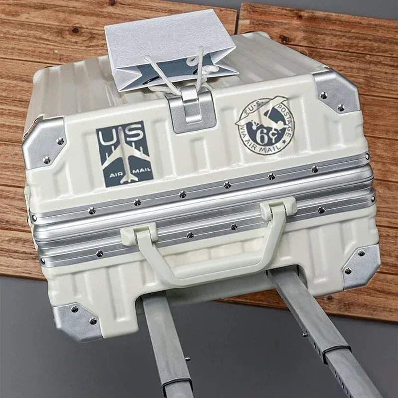 valise de voyage multifonction avec frein à roue, chargement usb, cadre en aluminium, pour hommes et femmes, bagage cabine