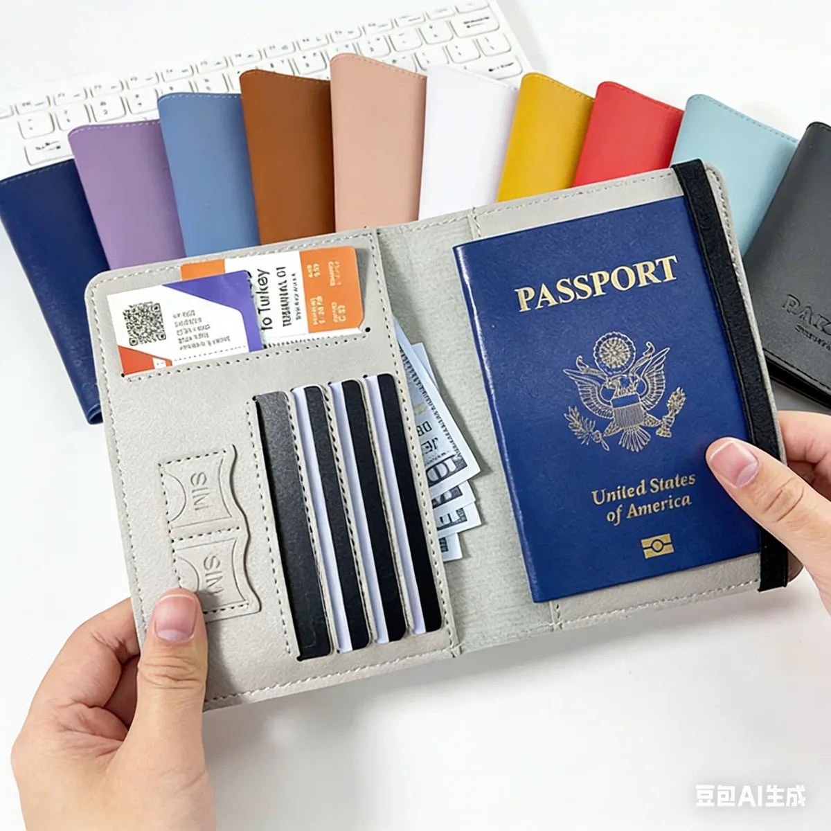 portefeuille de voyage en cuir multifonctionnel pour passeport, accessoires de protection, porte-documents de voyage pour femmes/hommes
