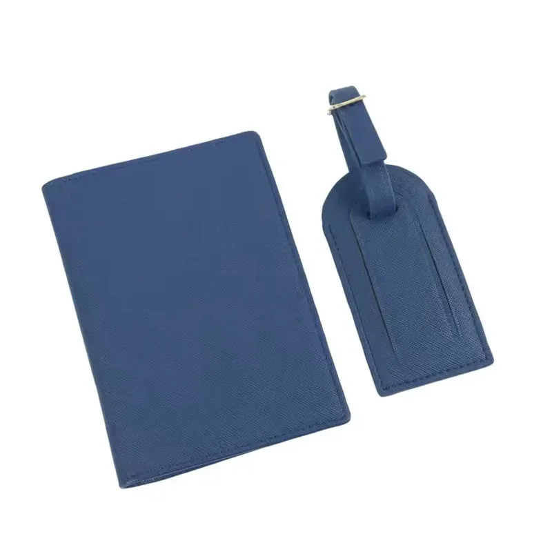 couverture de passeport en cuir saffiano avec initiales personnalisées gratuites, ensemble d'étiquettes de bagages, porte-passeport, étiquette de valise de voyage, accessoires de voyage