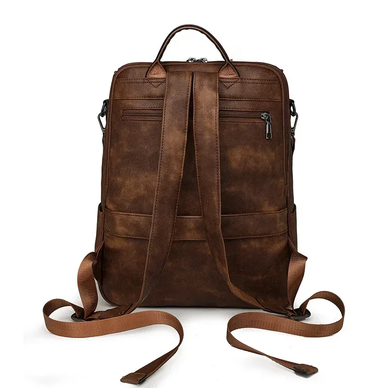 sac d'affaires rétro en pu, sac à dos d'université tendance pour la rentrée scolaire, sac à dos à la mode pour femmes, sacs de voyage mochilas de hombre