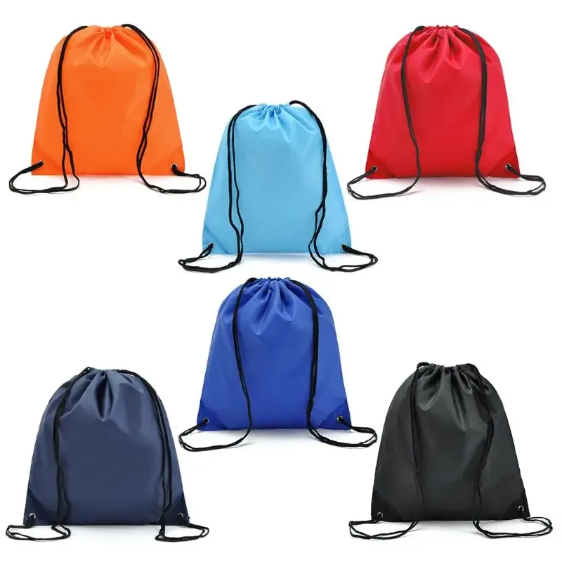 sac à dos de sport étanche avec cordon de serrage, pochette avec logo imprimé personnalisé pour hommes, femmes et étudiants