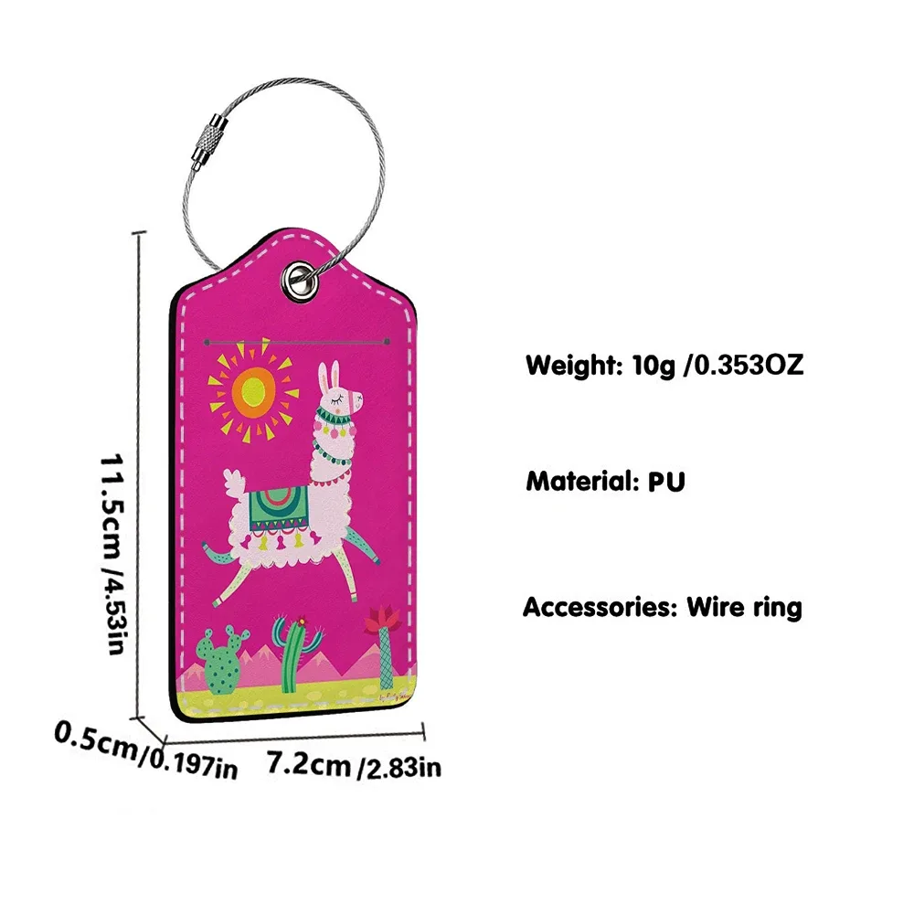 vente flash étiquette de bagage en cuir avec animaux mignons, étiquette d'adresse pour valise, étiquette d'embarquement pour bagage, clip d'identification avec nom et adresse