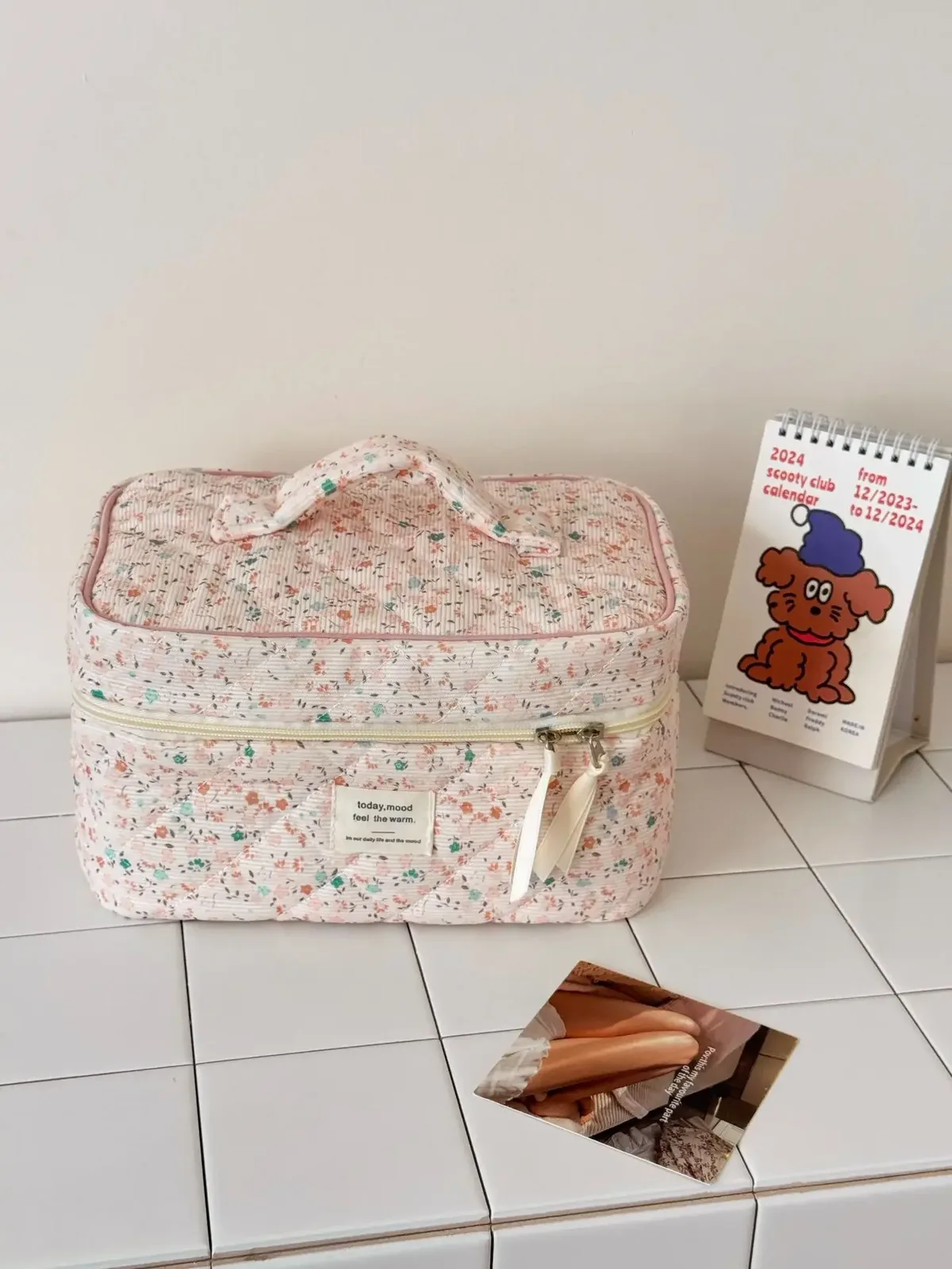 sacs de rangement cosmétiques vintage en velours côtelé pour femmes, sacs à main de voyage rétro portables pour dames, trousse de maquillage simple pour femme, sac à main d'embrayage
