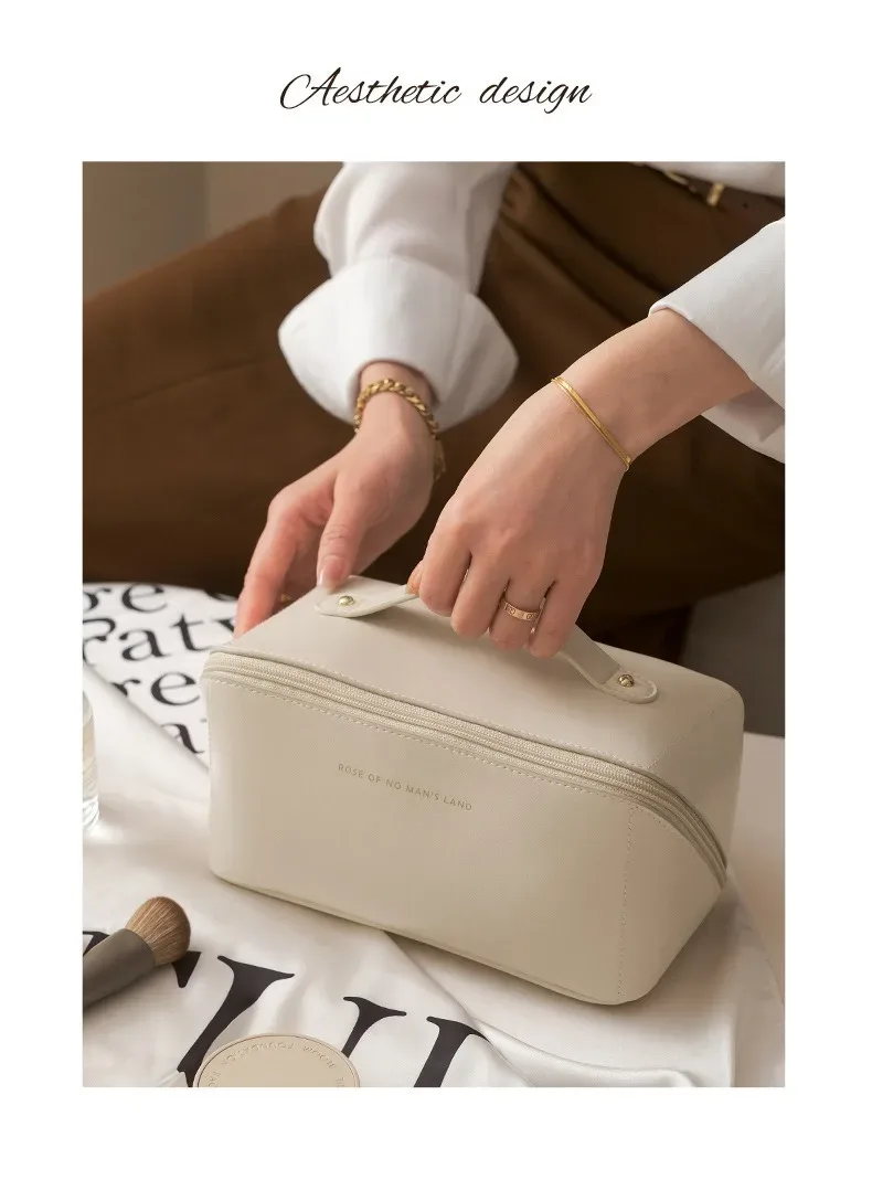 sac de cosmétiques tendance et très vendu, grande capacité, sac de rangement de cosmétiques portable pour femmes, sac de voyage portable, imperméable, grand format