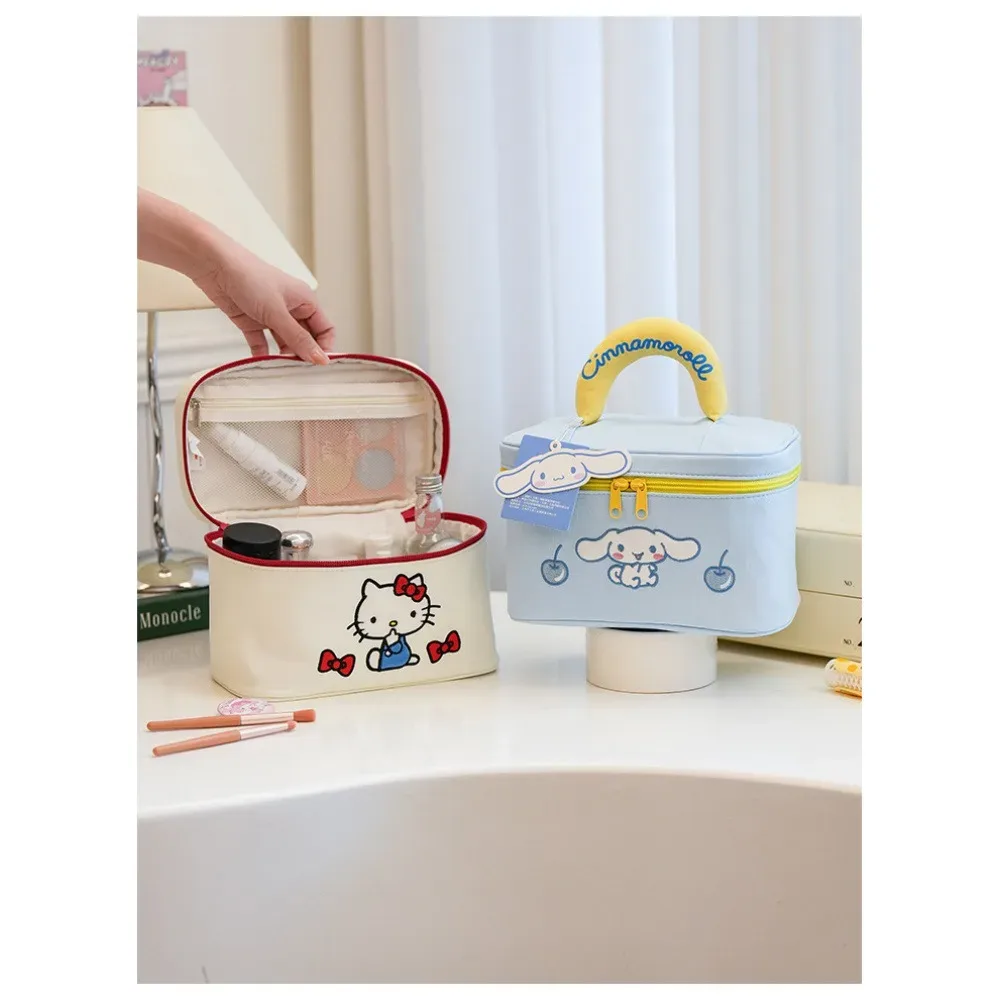 trousse de toilette portable imperméable de grande capacité, un incontournable pour les filles, sac de rangement kitty, organiseur de soins de la peau pour dortoir étudiant